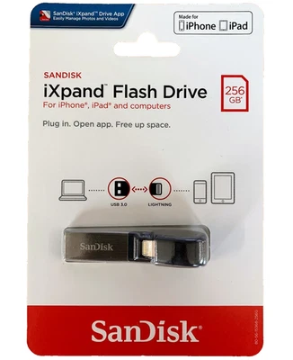SanDisk 256gb iXpand USB 3.0 Flash Drive iPhone iPad SDIX30N-256G-AN6NE Flex Mac - Image 1 of 4