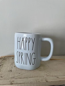 RAE DUNN “HAPPY SPRING” Ceramic Robins Egg Blue - Picture 1 of 3