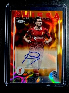2024-25 Topps Chrome UEFA CC - Federico Chiesa Orange Wave Autograph /25 - Picture 1 of 2