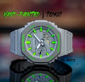 G-SHOCK GA2100 su misura mod giallo fluo | artista dipinto a mano CasiOak | G-Mod - Foto 1 di 6