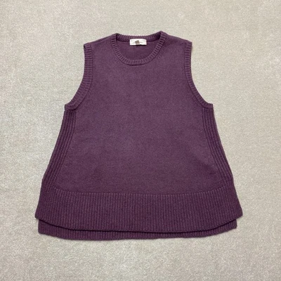 Seasalt Coupling Vest Jumper Womens UK 16 Burgundy Merino Wool Lagenlook Sweater - Image 1 of 4