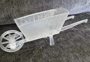 Vintage Clear Clear Acrylic Wheelbarrow Trinket Dish Succulent Planter DIY Decor - Picture 1 of 9