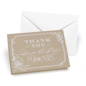 Wedding Thank You from the Mr. & Mrs. Kraft Thank You Cards 50 pack - Picture 1 of 2