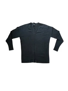Express Men’s XS Black V-Neck Sweater Raw Collar Hem Lapped Seam Stretch Knit - Picture 1 of 8