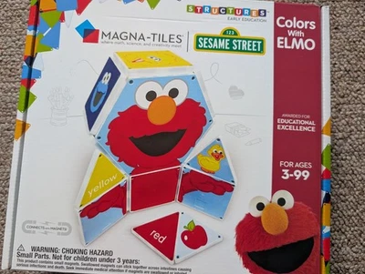 SESAME STREET Elmo Magna Tiles Set - 17 Double Sided Piece Set - Image 1 of 4
