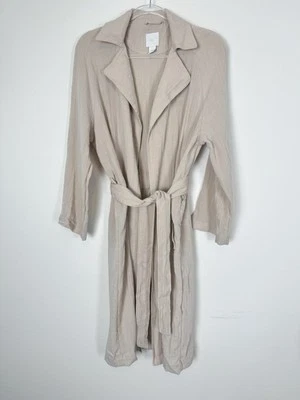 H&M Summer Trench Coat Women’s XS Beige Lightweight Belted Longline - Image 1 of 4