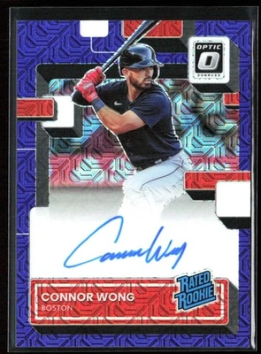 Connor Wong 2022 Donruss Optic Purple Mojo Prizm RC Auto /88 #RRS-WO Boston Red - Image 1 of 2