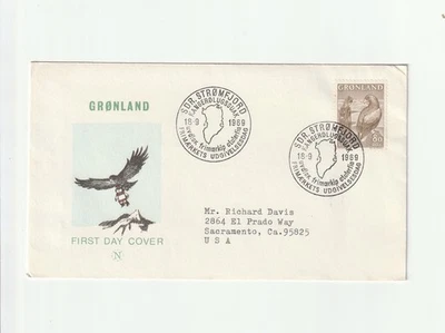 1969 Sea Eagle Stamp With Inuit Woman Bird Wildlife Greenland Denmark FDC - Image 1 of 2