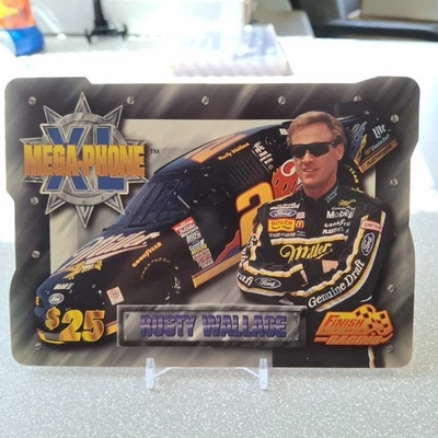 1996 Finish Line Racing Mega-phone XL $25 Phone Card Rusty Wallace - JUMBO - Image 1 of 2