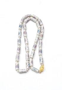 Chinese Porcelain Tube White Strand Necklace - Picture 1 of 1