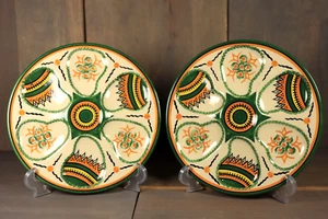 French Antique Majolica Faience Oyster Plate HENRIOT QUIMPER Hand Painted PAIR - Picture 1 of 12