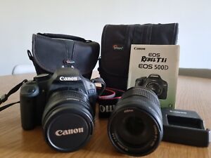 Canon EOS 500D / Rebel T1i 15.1 MP Digital SLR Camera + 18-55mm & 55-250mm lens