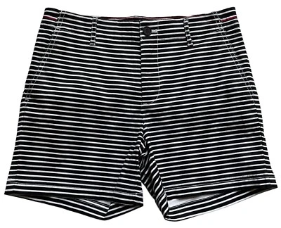 Tommy Hilfiger Women’s Sz 0 Navy Blue White Striped Chino Shorts 5” Classic New - Image 1 of 4