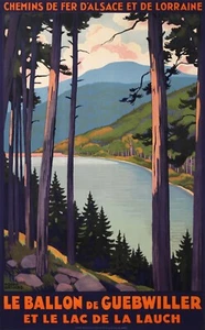 ROGER BRODERS - LE BALLON DE GUEBWILLER 1925-30 TRAVEL VINTAGE POSTER - Picture 1 of 1
