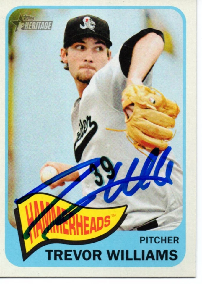 Trevor Williams Jupiter Hammerheads 2014 Topps Heritage Minors Signed Card - Image 1 of 1