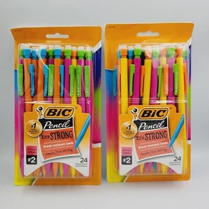 Lot Of 2 Packs BIC Xtra Strong Mechanical Pencils 24ct Break Resistant Lead #2 - Picture 1 of 11