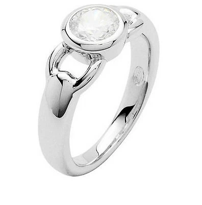 Misura 17 anello fossile anello da donna argento 54 (17,2 mm Ø) JF16841 - Immagine 1 di 4