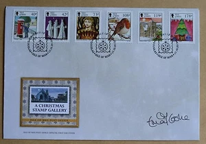 ISLE OF MAN CHRISTMAS 2013 FDC SIGNED BY DESIGNER EMMA COOKE - Picture 1 of 2