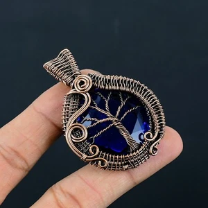 Tanzanite Gemstone Handmade Copper Wire Wrapped Pendant Jewelry LC-257 - Picture 1 of 5