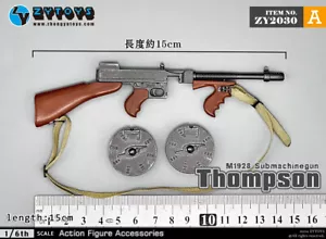 Modellino pistola 1:6 Thomson M1928 circa 15 cm simulato ornamento in lega - Foto 1 di 7