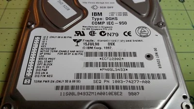 IBM 08L9493 UltraStar 9LP 9.1GB 9GB, 68-pin SCSI Differential DGHS-09X - Tested - Image 1 of 4