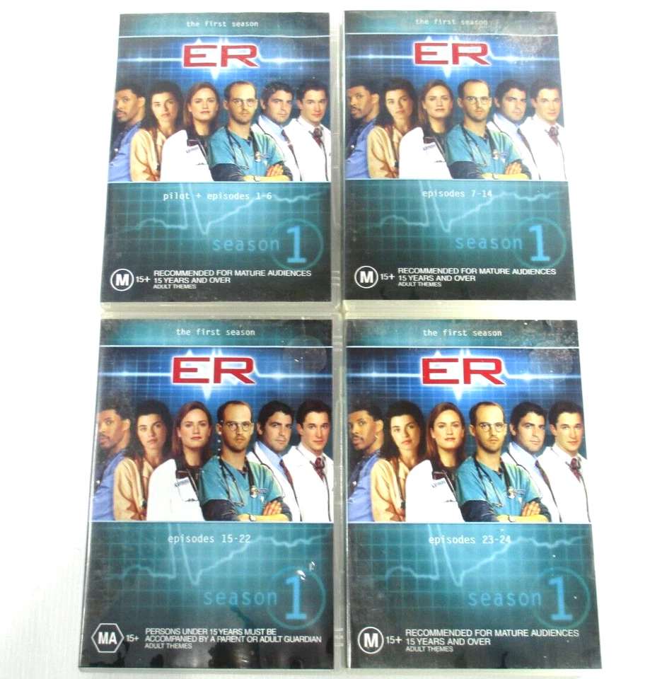 ER Season One 4x DVD Set M15+ PAL R4 Pilot-Episodes 1-24 2006 Warner Bros Tested - Image 1 of 4