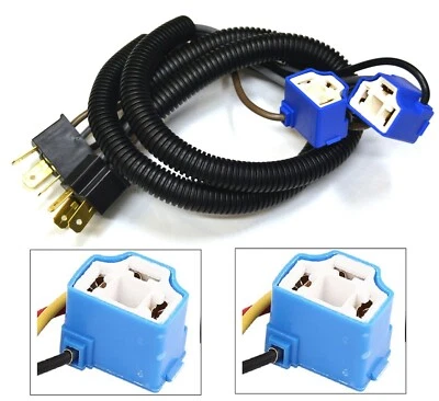 Extension Wire Ceramic A 9003 HB2 H4 Two Harness Head Light Adapter Replacement - Image 1 of 4