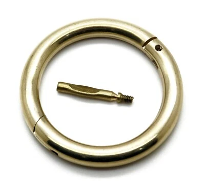 PREMIUM INSTRUMENTS Bull Nose Ring 3" Diameter + Screw Brass Cow Veterinary