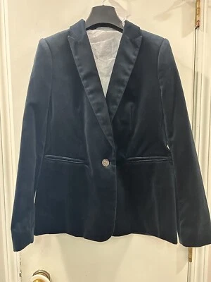 Blazer Parque Terciopelo Negro J.Crew Talla 6 Nuevo con Etiquetas J8978 Foto 1 de 4