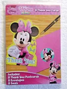  Minnie Mouse Thank You Postcards Bow-tique 8 + Envelopes Mickey Clubhouse - Picture 1 of 3