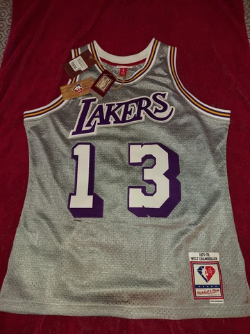 LA Lakers Jersey Wilt Chamberlain '71 NBA 75th Anniversary Silver M&N Mens Large Cover