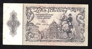 🇦🇹 Österreich 10 /- Zehn Zehn Schilling, 1950 , P 127 , Pferd und Reiter, Hofburg - Bild 1 von 2