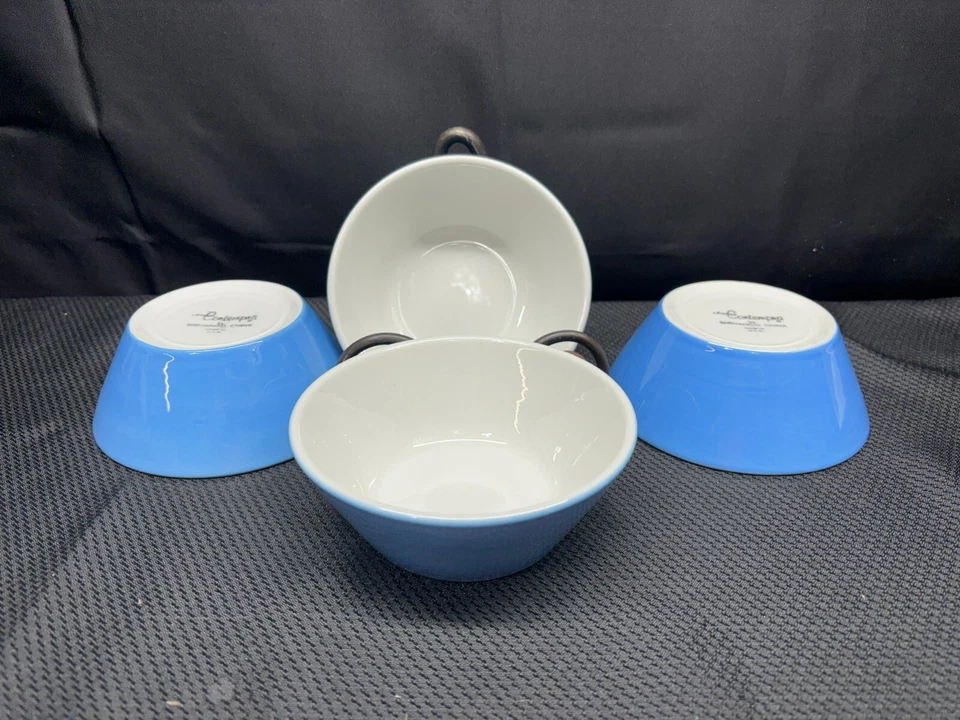 Set of 4 ~ Shenango Comtempra "BABY BLUE" USA ~ Dessert Bowls ~ 5 1/4" x 2" Deep - Image 1 of 4