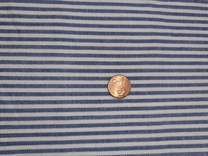 Vintage Cotton Blend Fabric Thin Blue Stripe Ticking Look 60 x 2 yds - Picture 1 of 4