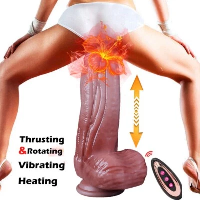 Consolador de empuje grueso vibrador de silicona consoladores realistas calefacción juguetes sexuales anales Foto 1 de 4