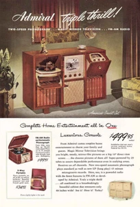 Admiral Smart Set 1948: Triple Thrill anuncio impreso vintage - Imagen 1 de 1