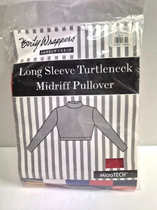 Body Wrappers Women's XS Long Sleeve Red MT206 Turtleneck Midriff MicroTECH NEW - Picture 1 of 4