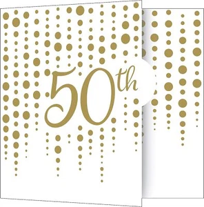 Sparkle & Shine Gold Wedding Anniversary Party Invitations w/Envelopes - Picture 1 of 1