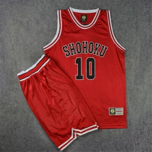 SLAM DUNK Shohoku Basketball #10 Sakuragi Swingman RED Jersey Cosplay Costume - Bild 1 von 5