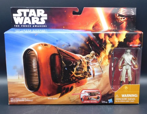 Star Wars The Force Awakens REY'S SPEEDER (JAKKU) w/ REY (JAKKU) Figure *New* Cover