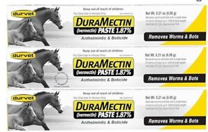 Durvet Equine Paste Anthelmintic and Boticide for Horses 0.21 oz. X 3 Pack