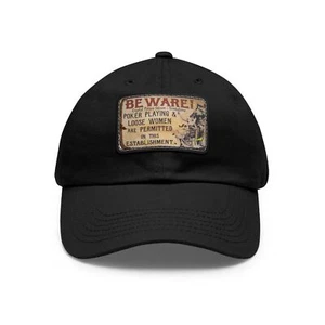 beware of Cappello Berretto Donna Papà Sciolto con Toppa in Pelle - Regalo Unico, Casual - Foto 1 di 13