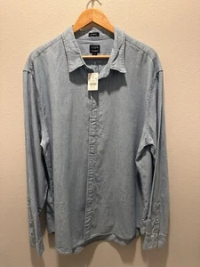 J.Crew Blue 2XL Long Sleeve Cotton Chambray - Picture 1 of 5