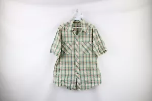 Vintage 60s Chemise Et Cie Mens Large India Madras Plaid Collared Button Shirt - Picture 1 of 8