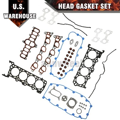 Conjunto de junta de cabeça SOHC compatível com 97-99 Ford E150 E250 E350 Econoline F150 Lincoln 4.6L - Imagem 1 de 4