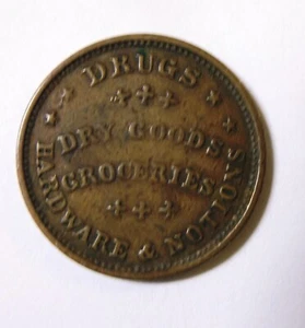 Civil War Merchant token, Drugs, Dry Goods, United We Stand, Hardware & Notions - Picture 1 of 6