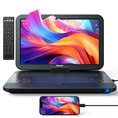 Blu-Ray 17.6" Portable DVD Player 15.4" Large Screen HDMI DVD Region Free USB SD - Image 1 of 4
