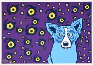 George Rodrigue Blue Dog "I See You, You See Me" Print Signed Numbered Artwork - Picture 1 of 4