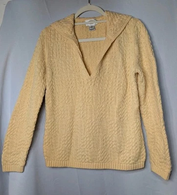 Talbot's Women's Textured Knit Sweater Yellow Size Medium V neck (622) - Image 1 of 4