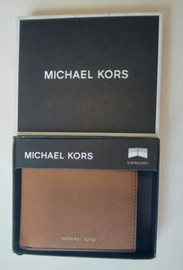 MICHAEL KORS JET SET EQUIPAJE CUERO TOSTADO GENUINO CARTERA DELGADA $98 NUEVO EN CAJA - Imagen 1 de 2